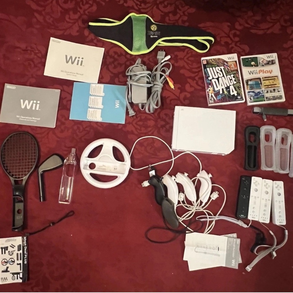 Nintendo Wii Console Bundle with Accessories - White and Black